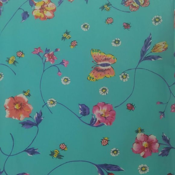 Vintage 80's SG Sport Collection Butterfly Floral Print Blouse - Picture 3 of 7